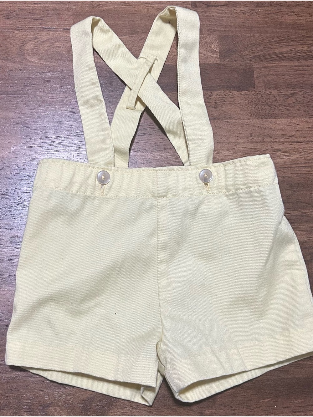 VINTAGE Yellow Suspender Shorts
